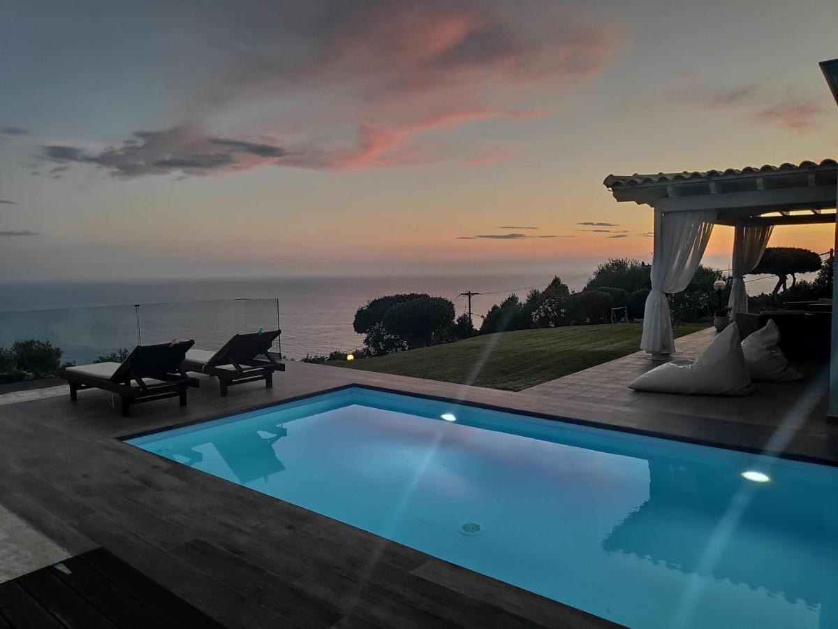 Villa Vardia-Amazing Seaviews With Heated Pool Sinarades Bagian luar foto