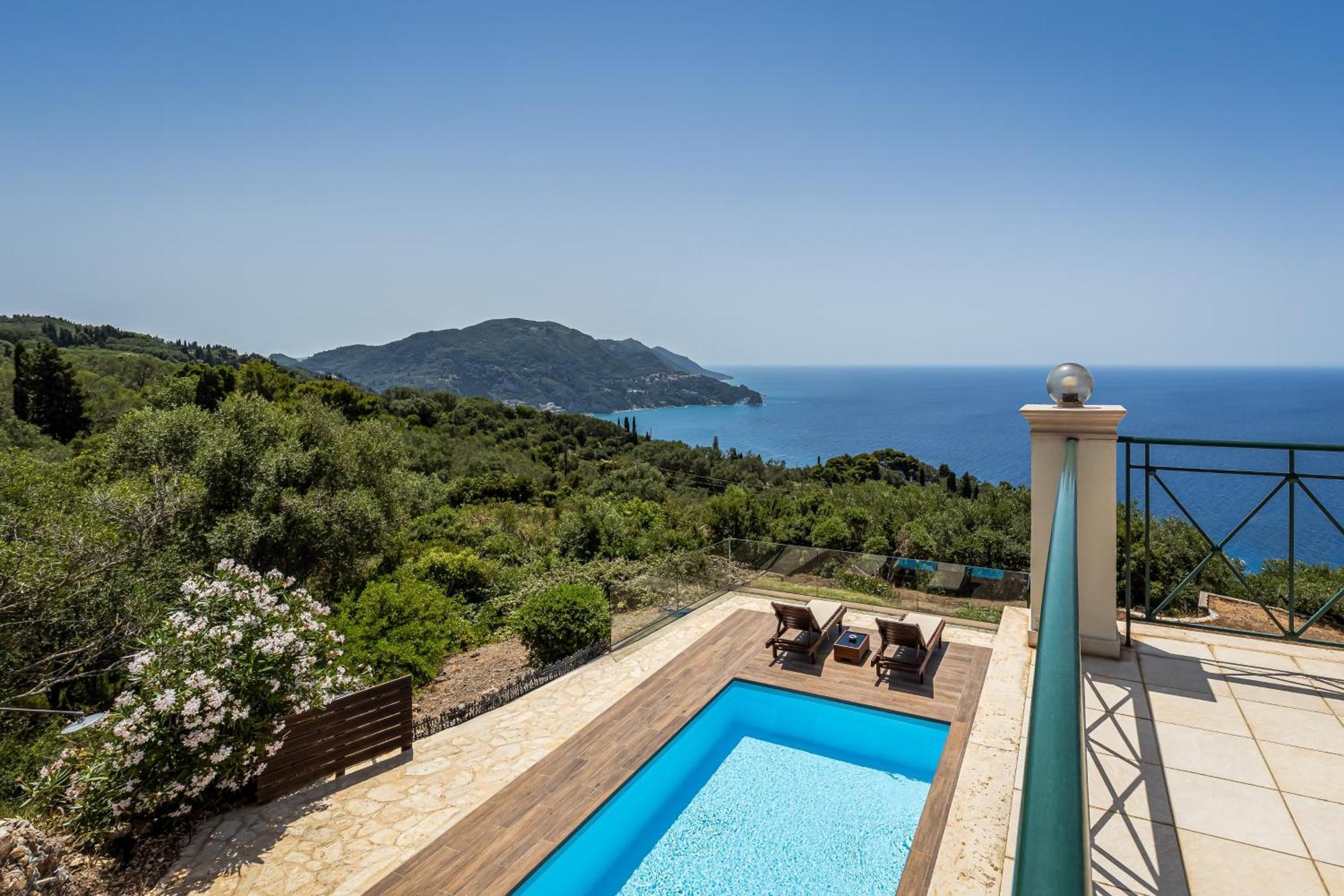 Villa Vardia-Amazing Seaviews With Heated Pool Sinarades Bagian luar foto